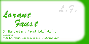 lorant faust business card
